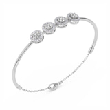 14ct White Gold Eloise Halo Lab Diamond openable bracelet (1 Ct. Tw.) right