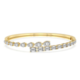 14ct Yellow Gold Emerald Pear Symphony Lab Diamond Openable Bangle Bracelet (4 Ct. Tw.) front image