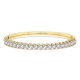 14ct Yellow Gold Pear Cascade Lab Diamond Openable Bangle Bracelet (1 Ct. Tw.) front image