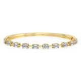 14kt Yellow Gold Emerald & Oval Fusion Lab Diamond Openable Bangle Bracelet (1 Ct. Tw.) front image