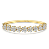 14ct Yellow Gold Pear Petal Lab Diamond Openable Bangle Bracelet (5 Ct. Tw.) front image