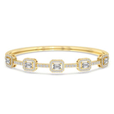 14ct Yellow Gold Emerald Embrace Lab Diamond Openable Bangle Bracelet (3 Ct. Tw.) front image