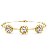 14kt Yellow Gold Spiral Eleve Round Lab Diamond openable bracelet (1 Ct. Tw.) front image