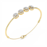 14kt Yellow Gold Eloise Halo Lab Diamond openable bracelet (5 Ct. Tw.) right
