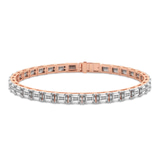 9ct Rose Gold Annette Emerald Lab Diamond Tennis Bracelet (7 Ct. Tw.) front image