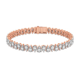 9ct Rose Gold Marion Pear Lab Diamond Tennis Bracelet (4 Ct. Tw.) front image