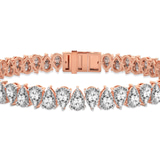 9ct Rose Gold Marion Pear Lab Diamond Tennis Bracelet (4 Ct. Tw.) right