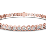 10kt Rose Gold Round Bezel Lab Diamond Tennis Bracelet (20 Ct. Tw.) right
