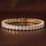Platinum Agatha Emerald Lab Diamond Tennis Bracelet (15 Ct. Tw.) color product image one