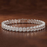 Platinum Agatha Emerald Lab Diamond Tennis Bracelet (15 Ct. Tw.) color product image two