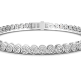 Platinum Round Bezel Lab Diamond Tennis Bracelet (20 Ct. Tw.) right