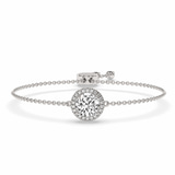 14kt White Gold Isabella Round Halo Fashion Bracelet (3/4 Ct. Tw.) front image