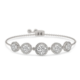14kt White Gold Lyna Five Stone Round Halo Fashion Bracelet (2 Ct. Tw.) front image