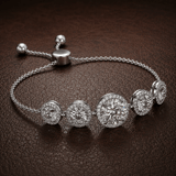 14kt White Gold Lyna Five Stone Round Halo Fashion Bracelet (2 Ct. Tw.) color product image one