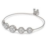 14kt White Gold Lyna Five Stone Round Halo Fashion Bracelet (2 Ct. Tw.) side right image one