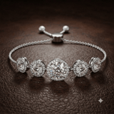 14kt White Gold Lyna Five Stone Round Halo Fashion Bracelet (2 Ct. Tw.) color product image two
