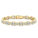 10kt Yellow Gold Amalthea Emerald and Round Lab Diamond Tennis Bracelet (3 Ct. Tw.) front image