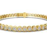 10kt Yellow Gold Round Bezel Lab Diamond Tennis Bracelet (20 Ct. Tw.) right