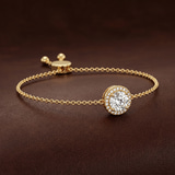 14kt Yellow Gold Isabella Round Halo Fashion Bracelet (3/4 Ct. Tw.) color product image one
