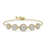 14kt Yellow Gold Lyna Five Stone Round Halo Fashion Bracelet (2 Ct. Tw.) front image