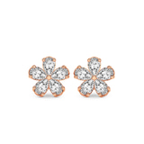 9ct Rose Gold Daisy Flower Fashion Lab Diamond Stud Earrings (1 Ct. Tw.) front image