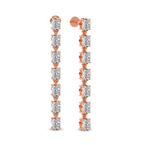 9ct Rose Gold Digitalis Fashion Flower Lab Diamond Dangle Earring (1 Ct. Tw.) side right image one