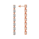 9ct Rose Gold Digitalis Fashion Flower Lab Diamond Dangle Earring (1 Ct. Tw.) standing product image one