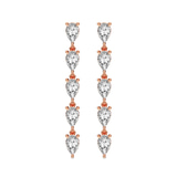 9ct Rose Gold Salvia Flower Fashion Lab Diamond Dangle Earrings (1 Ct. Tw.) front image