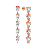 9ct Rose Gold Salvia Flower Fashion Lab Diamond Dangle Earrings (1 Ct. Tw.) left
