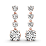 9ct Rose Gold Round Fashion Lab Diamond Dangle Earrings (1 Ct. Tw.) front image