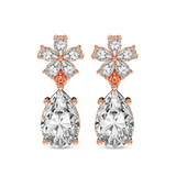 14ct Rose Gold Iris Bloom Flower Fashion Lab Diamond Dangle Earrings (1 Ct. Tw.) front image