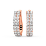 9ct Rose Gold Gracie Double Row Round Lab Diamond Hoop Earrings (5 Ct. Tw.) front image
