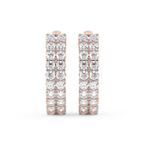 9ct Rose Gold Gracie Double Row Round Lab Diamond Hoop Earrings (5 Ct. Tw.) right