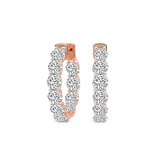 14kt Rose Gold Sirena Round Lab Diamond Hoop Earrings (4 Ct. Tw.) front image