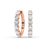 14ct Rose Gold Saylor Oval Lab Diamond Hoop Earrings (5 Ct. Tw.) front image