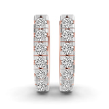 9ct Rose Gold Classic Round Lab Diamond Huggie Earrings (1/2 Ct. Tw.) left