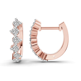 14ct Rose Gold Solene Round Lab Diamond Huggie Earrings (3/4 Ct. Tw.) right