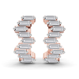 14ct Rose Gold Siena Baguette Lab Diamond Huggie Earrings (1 Ct. Tw.) left