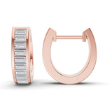 9ct Rose Gold Lena Baguette Lab Diamond Huggie Earrings (1 Ct. Tw.) right