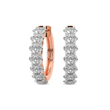 9ct Rose Gold Jovana Oval Lab Diamond Hoop Earrings (2 Ct. Tw.) front image