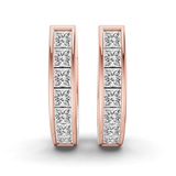 14kt Rose Gold Ines Princess Lab Diamond Huggie Earrings (7/8 Ct. Tw.) left