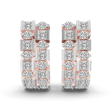 10kt Rose Gold Radiant Sequence Lab Diamond Huggie Earring (1 1/4 Ct. Tw.) left