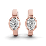 10kt Rose Gold North Single Oval Lab Diamond Huggie Earrings (1 Ct. Tw.) left