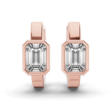 10kt Rose Gold Auri Single Emerald Lab Diamond Earrings (1 Ct. Tw.) left