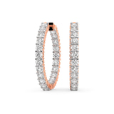 9ct Rose Gold Meara Round Lab Diamond Hoop Earrings (4 Ct. Tw.) front image