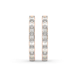 10kt Rose Gold Ashlyn Emerald Lab Diamond Hoop Earrings (3 Ct. Tw.) right