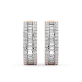 14kt Rose Gold Cassian Baguette Round Lab Diamond Hoop Earrings (6 Ct. Tw.) right
