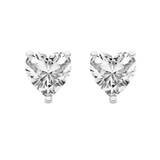 10kt Rose Gold Three Prong Heart Lab Diamond Stud Earrings (2 Ct. Tw.) front image