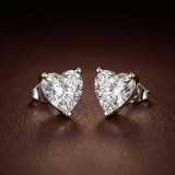 10kt Rose Gold Three Prong Heart Lab Diamond Stud Earrings (2 Ct. Tw.) color product image one