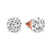 9ct Rose Gold Four Prong Round Lab Diamond Stud Earrings (1 Ct. Tw.) standing product image one